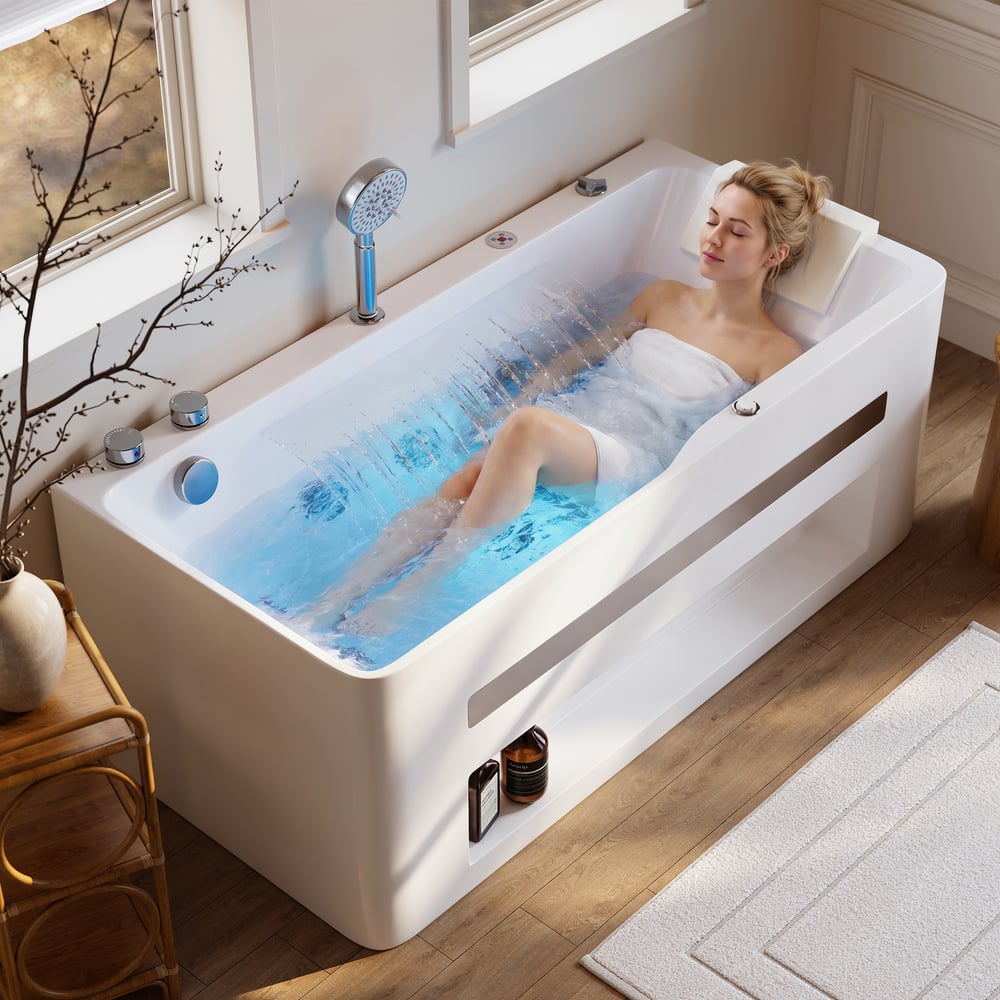 Klantrecensies voor 150 cm Whirlpoolbad met thermostatische regeling, massagestralen en LED-verlichting