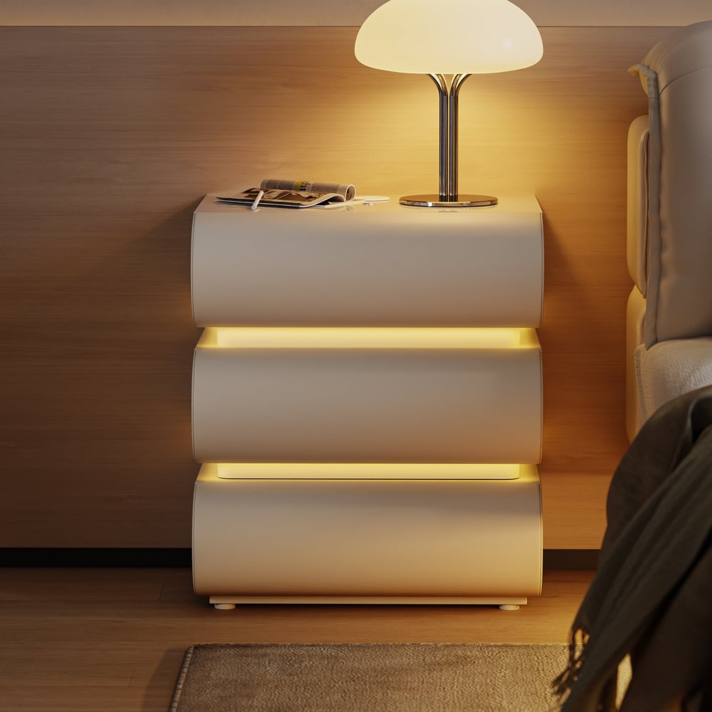 Questions and Answers for Humply Leather 3-Drawer Smart LED Nightstand