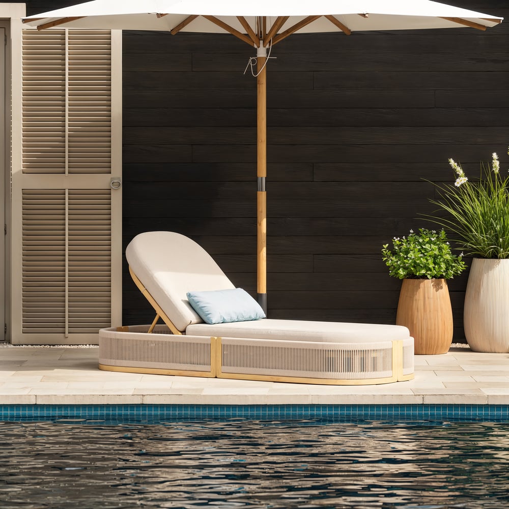 Customer Reviews for 77.2" Aluminium & Rope Weave Reclining Lounge Chair in Ivory