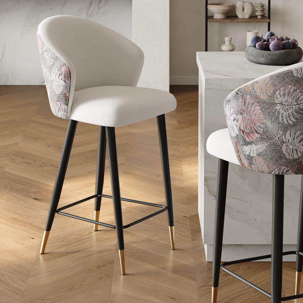 Customer Reviews for Arcora White Velvet Bar Stool with Upholstered, 1 Piece
