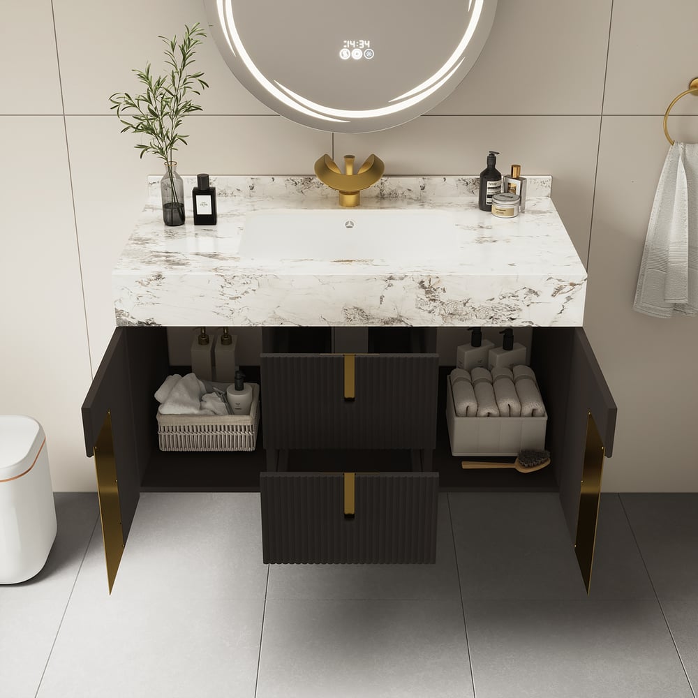 Questions and Answers for Artis 36" Floating Single Bathroom Vanity with Sink, Sintered Stone Top, Ample Storage