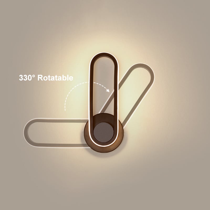Modern Indoor LED Rotated Wall Sconce in Black window image