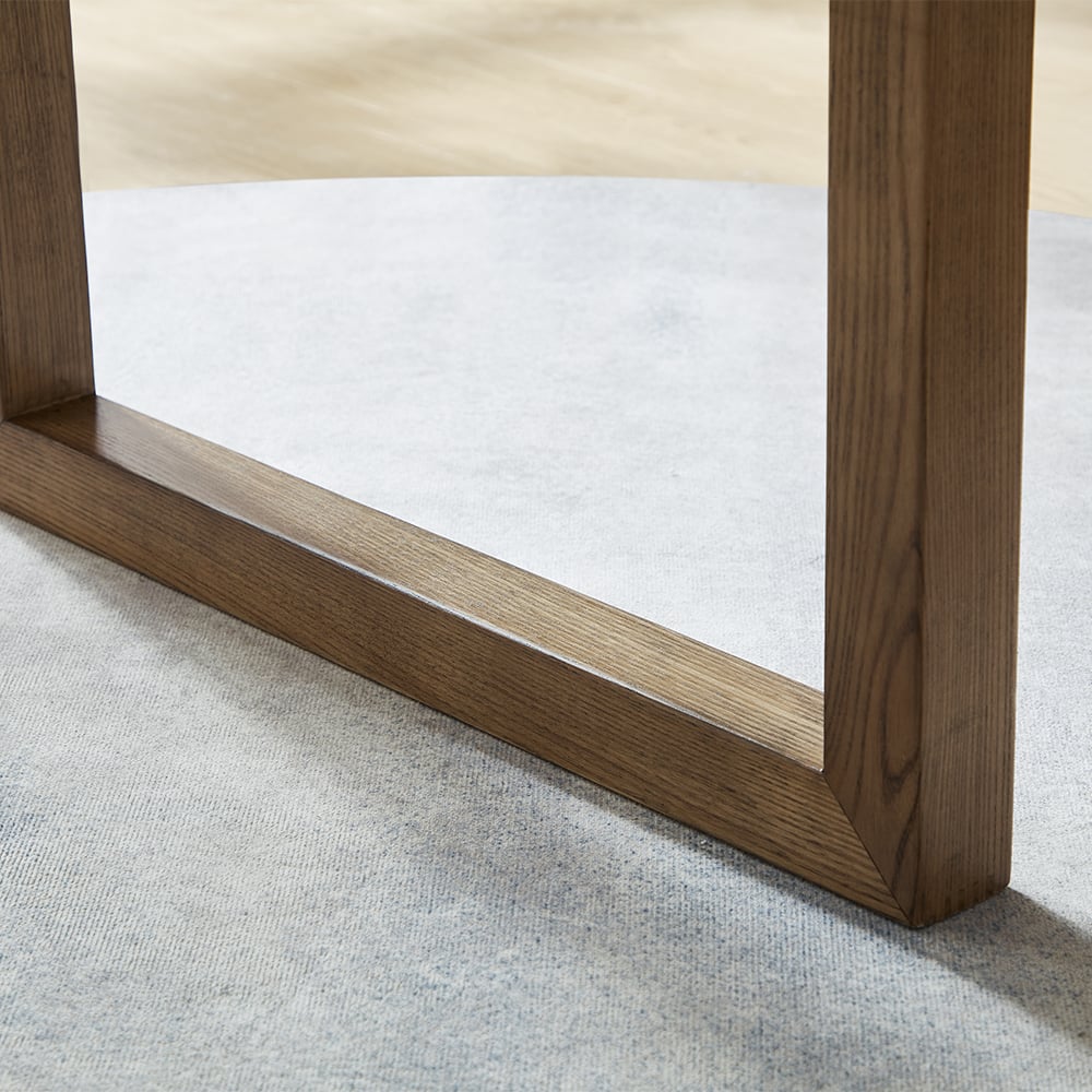 Bureau de bureau réversible en forme de L en noyer moderne 1350 mm avec étagères et 1 tiroir image de fenêtre