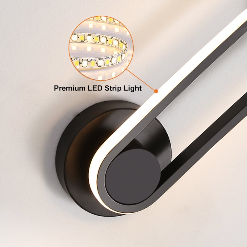 Modern Indoor LED Rotated Wall Sconce in Black window image