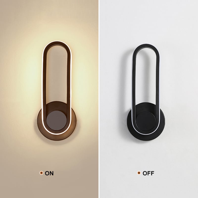 Modern Indoor LED Rotated Wall Sconce in Black window image