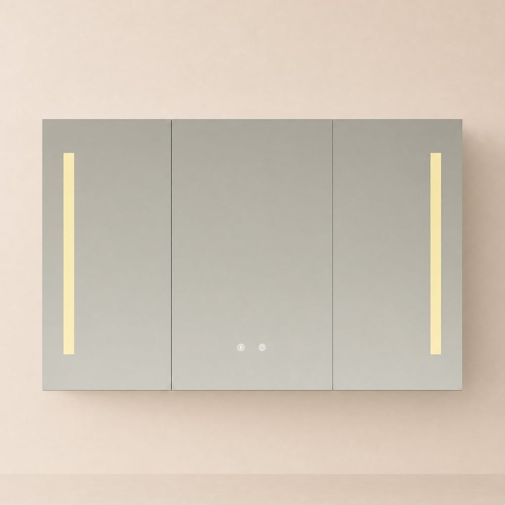1200mm Modern Wall-mounted LED Bathroom Medicine Cabinet Vanity Mirror with Storage window image