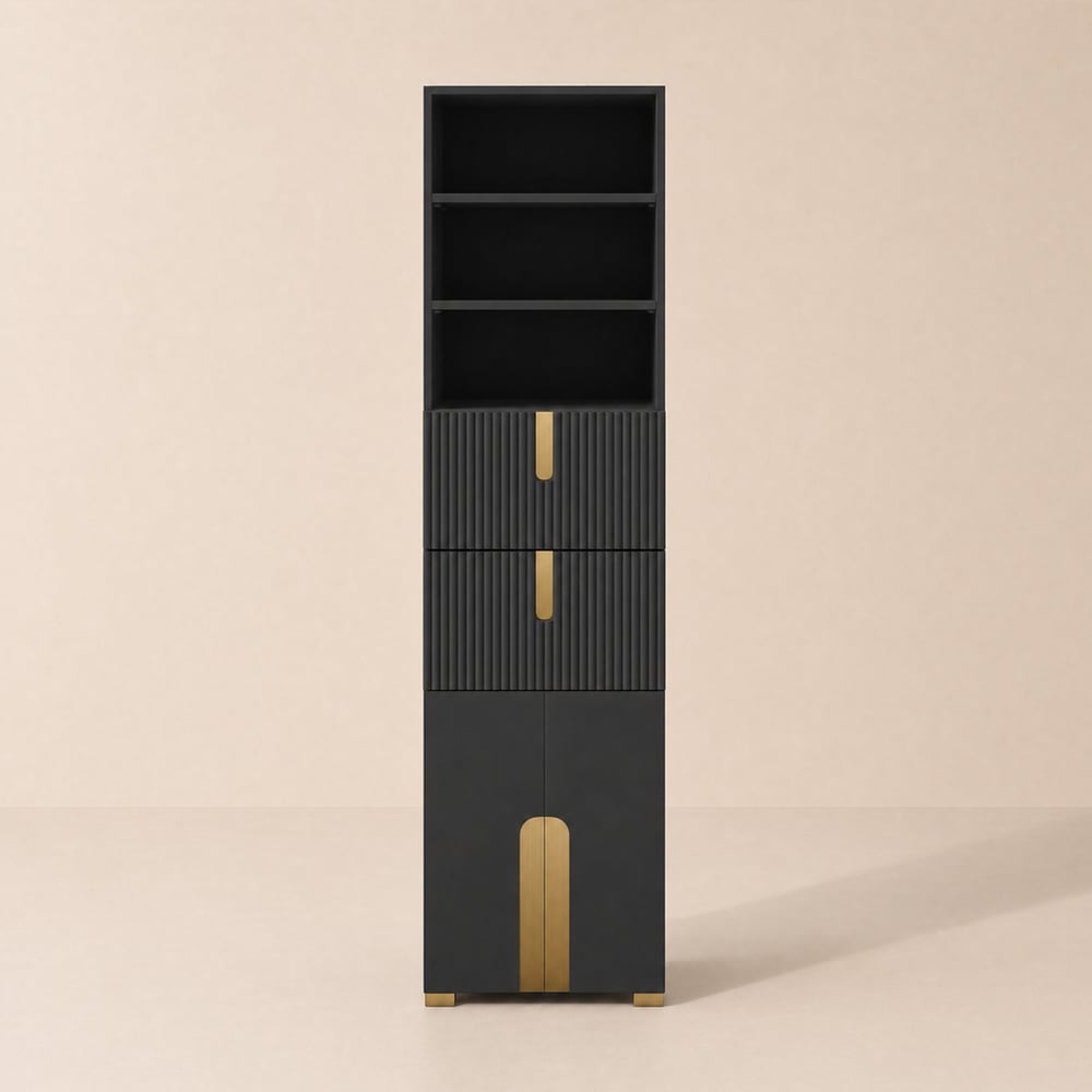 Artis 59" Bathroom Storage Cabinet – Freestanding Linen Tower with 2 Drawers & 2 Doors window image