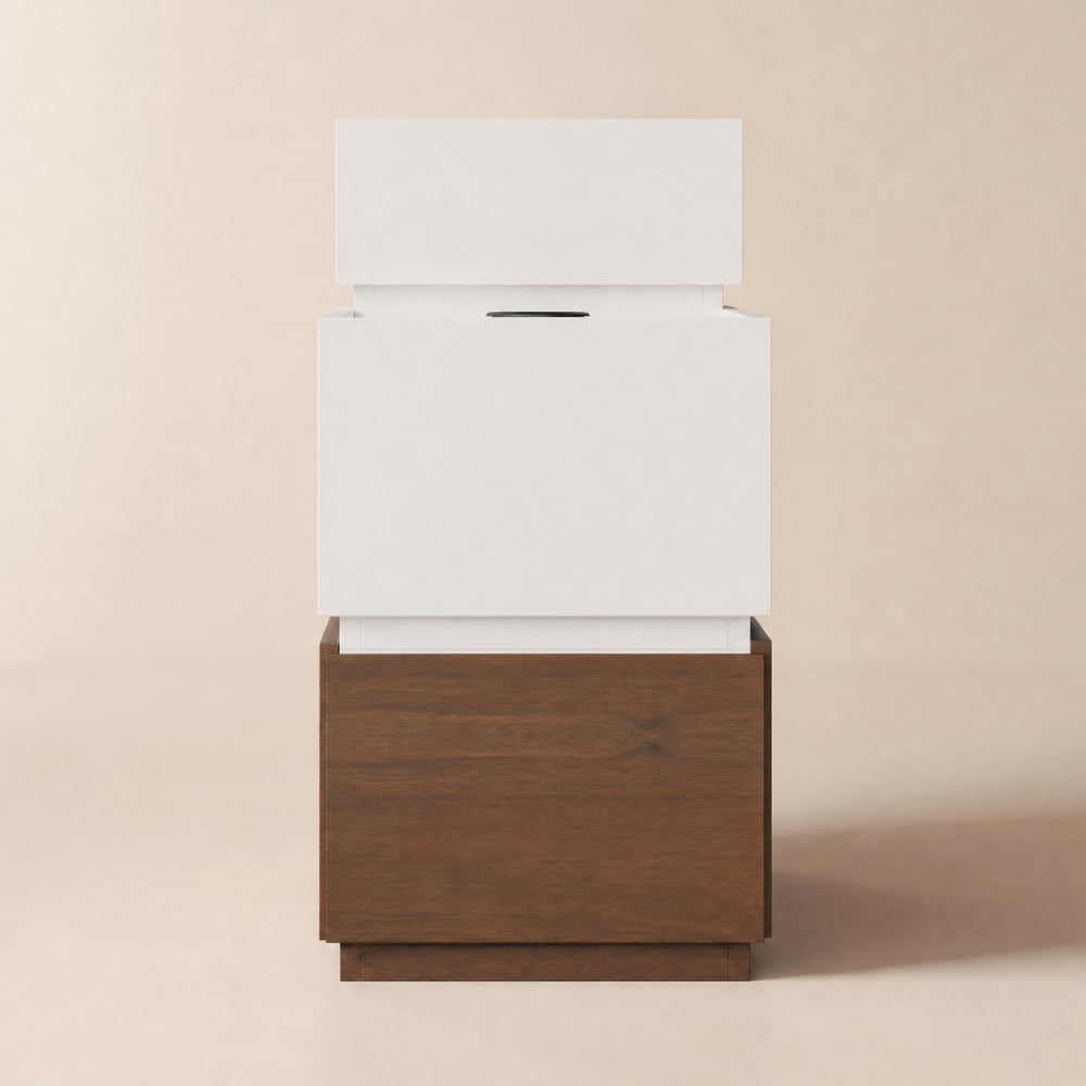 Modern 35" Narrow Sintered Stone End Table with USB & Storage window image