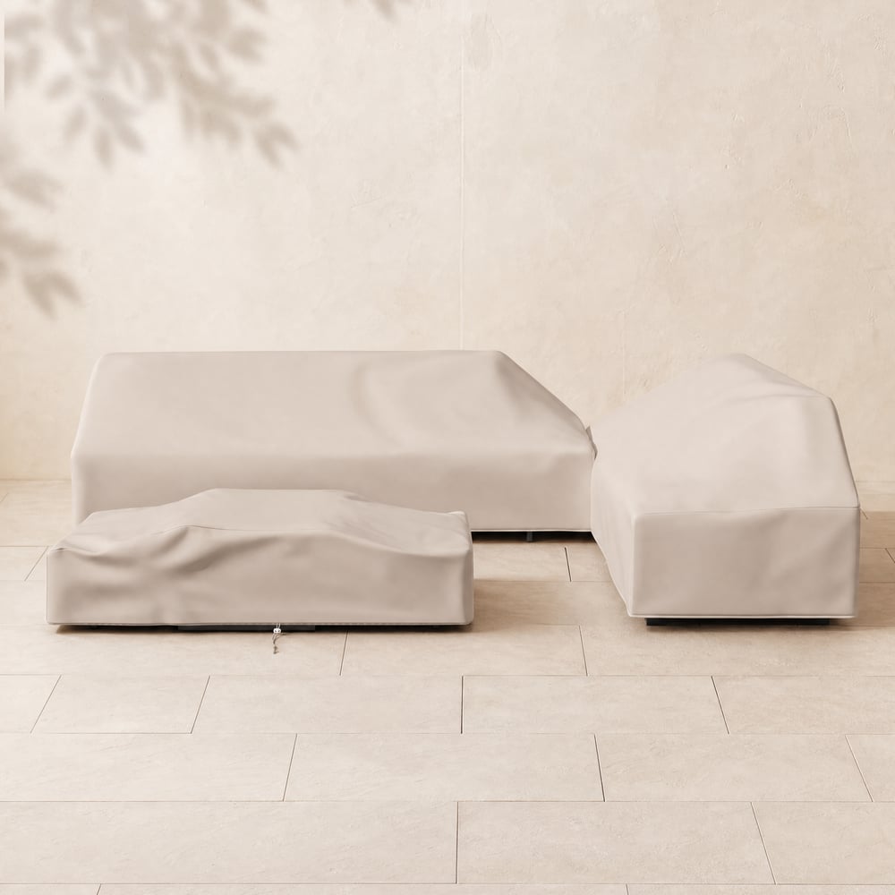 Tevara 600D Tough Canvas Waterproof Outdoor Patio Furniture Set Covers in Beige window image