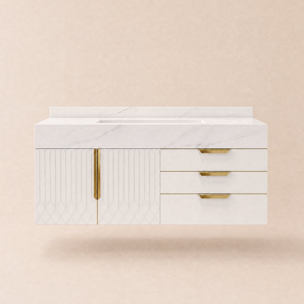 Aro 90 cm Floating Single Bathroom Vanity with Sink, Sintered Stone Top window image