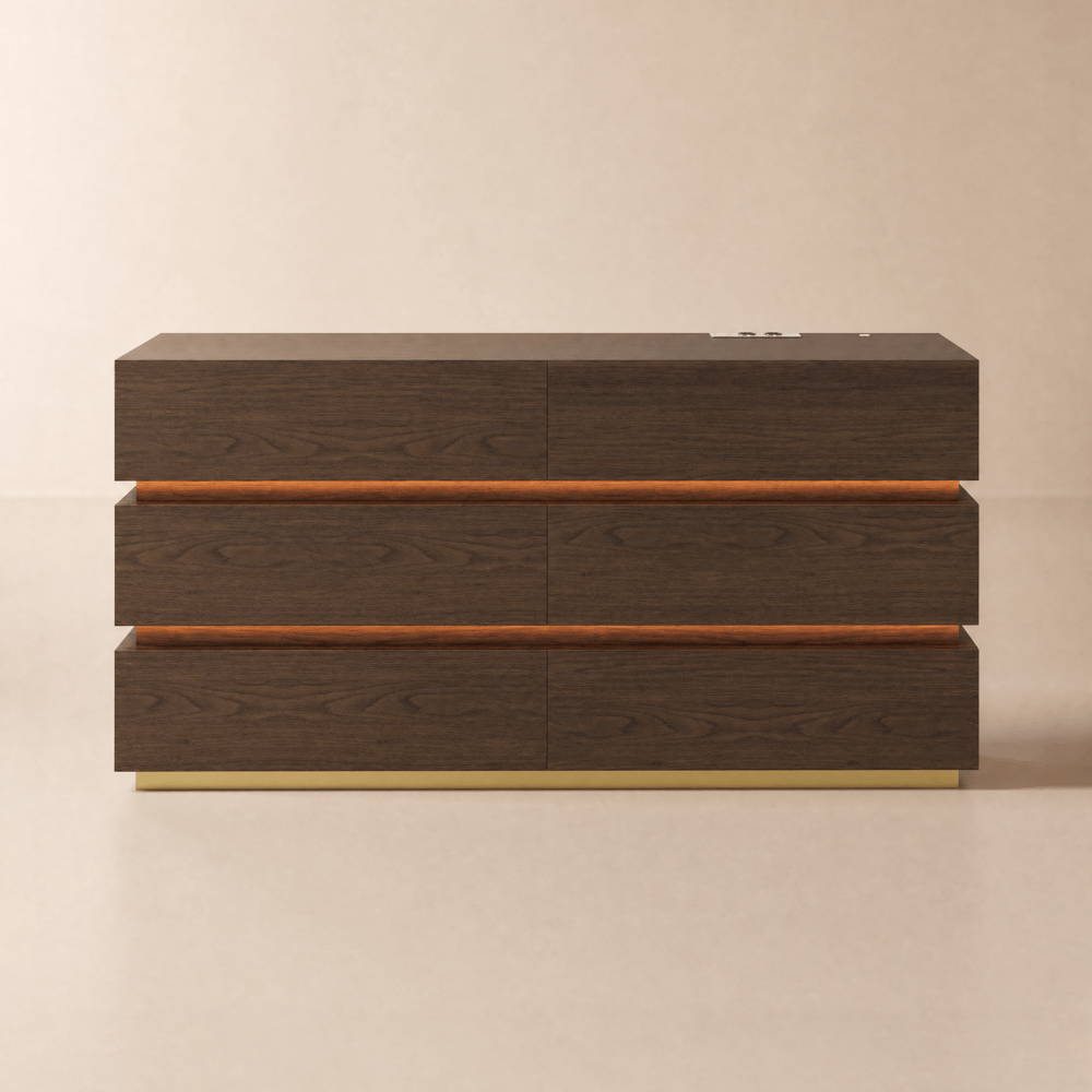 Lumio 59" LED 6-Drawer Dresser with Charging Station window image