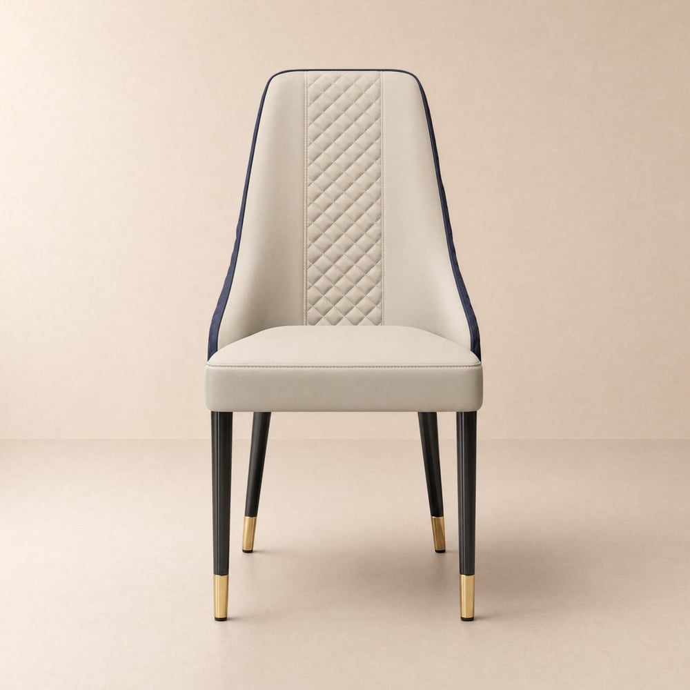 Chaises de salle à manger Diamic en simili cuir bleu, lot de 2 image de fenêtre