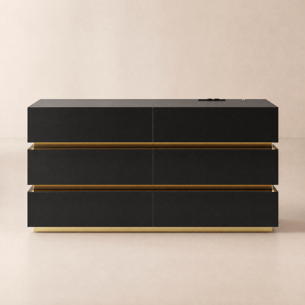 Lumio 59" LED 6-Drawer Dresser with Charging Station window image