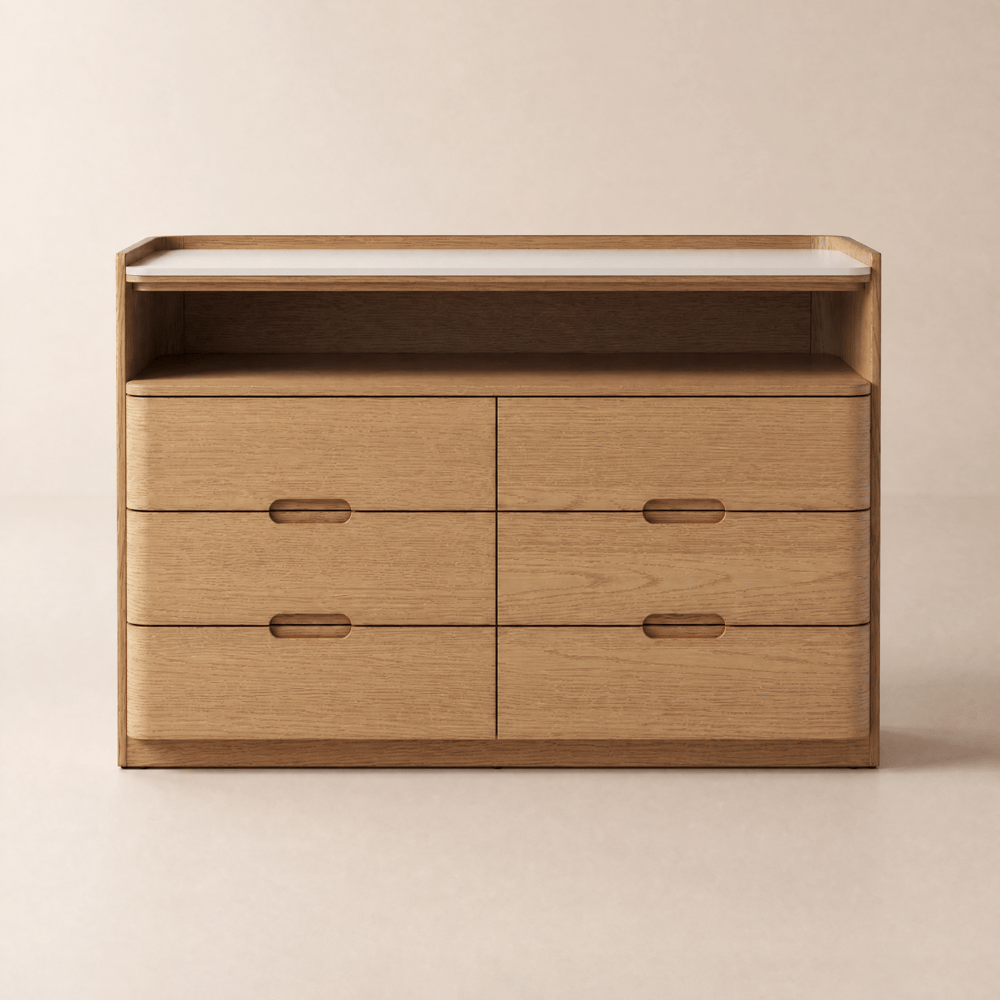 Arvona 47" 6-ladenkast met gesinterd stenen blad Vensterafbeelding
