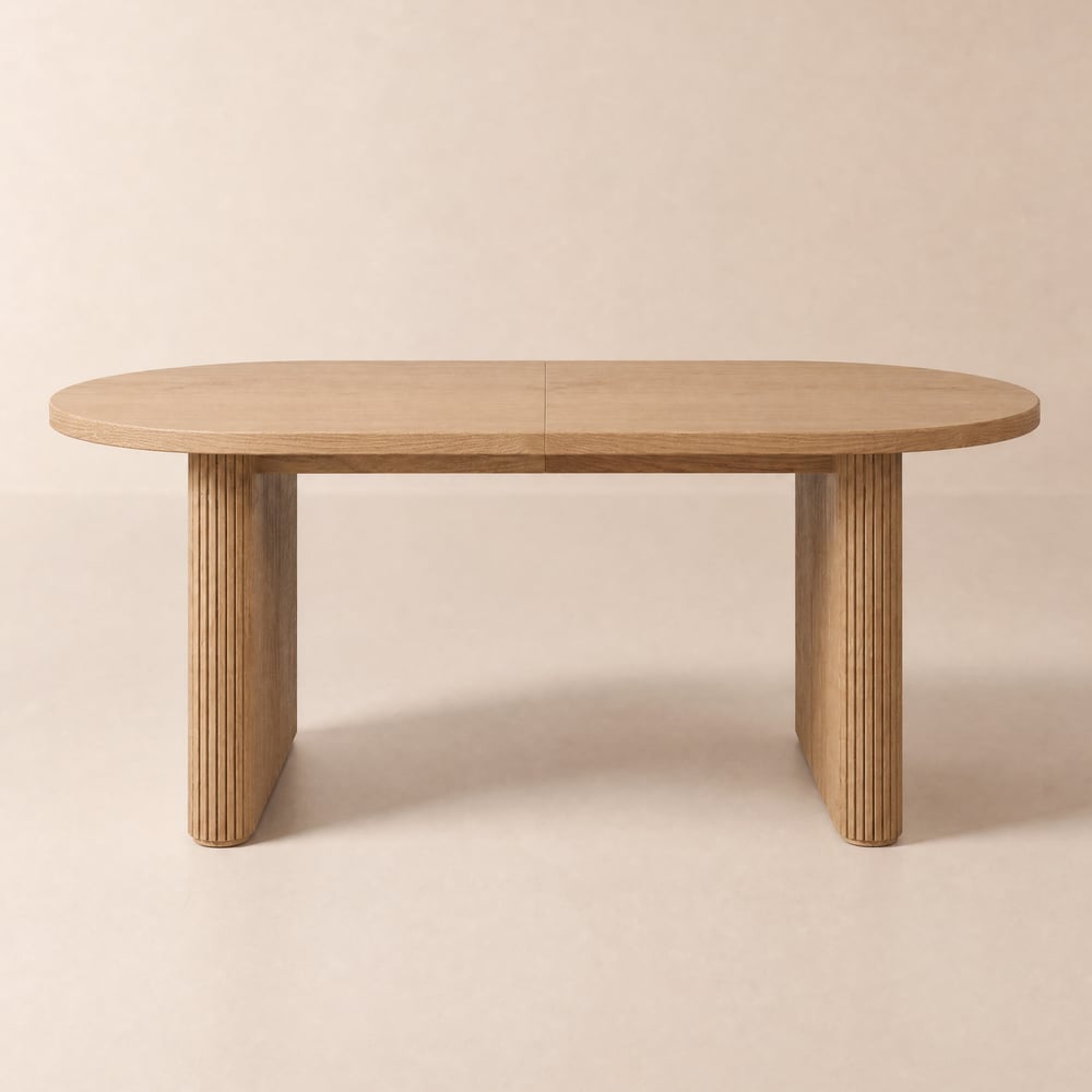 Fluve 200 cm - 240 cm Extendable Oval Natural Dining Table, Seats 6-8 window image