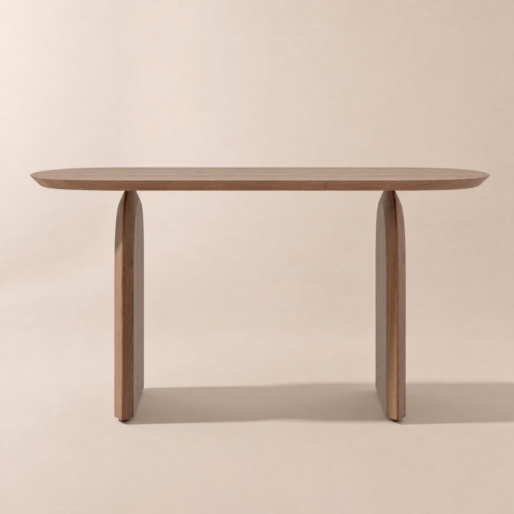 Tintica 59" Oval Walnut Wood Dining Table, Seats 4 window image