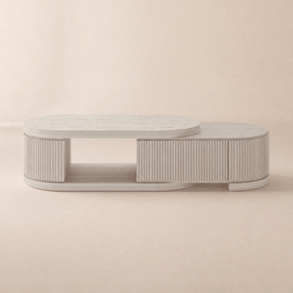 Velar 47"-67" Extendable Coffee Table with Sintered Stone Top and Storage window image