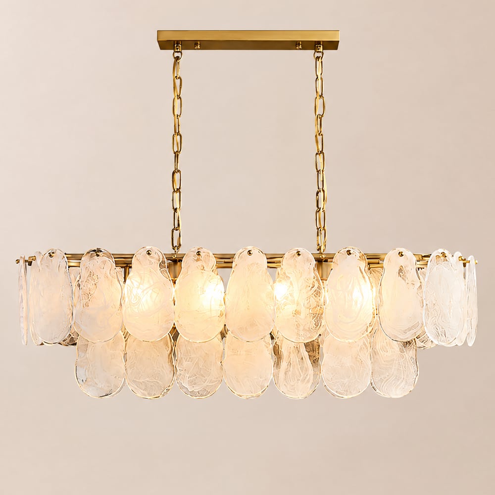 Cloude Modern Multi-Tier Cloud Glass Pendant Light Kitchen Island Light Adjustable Chain window image