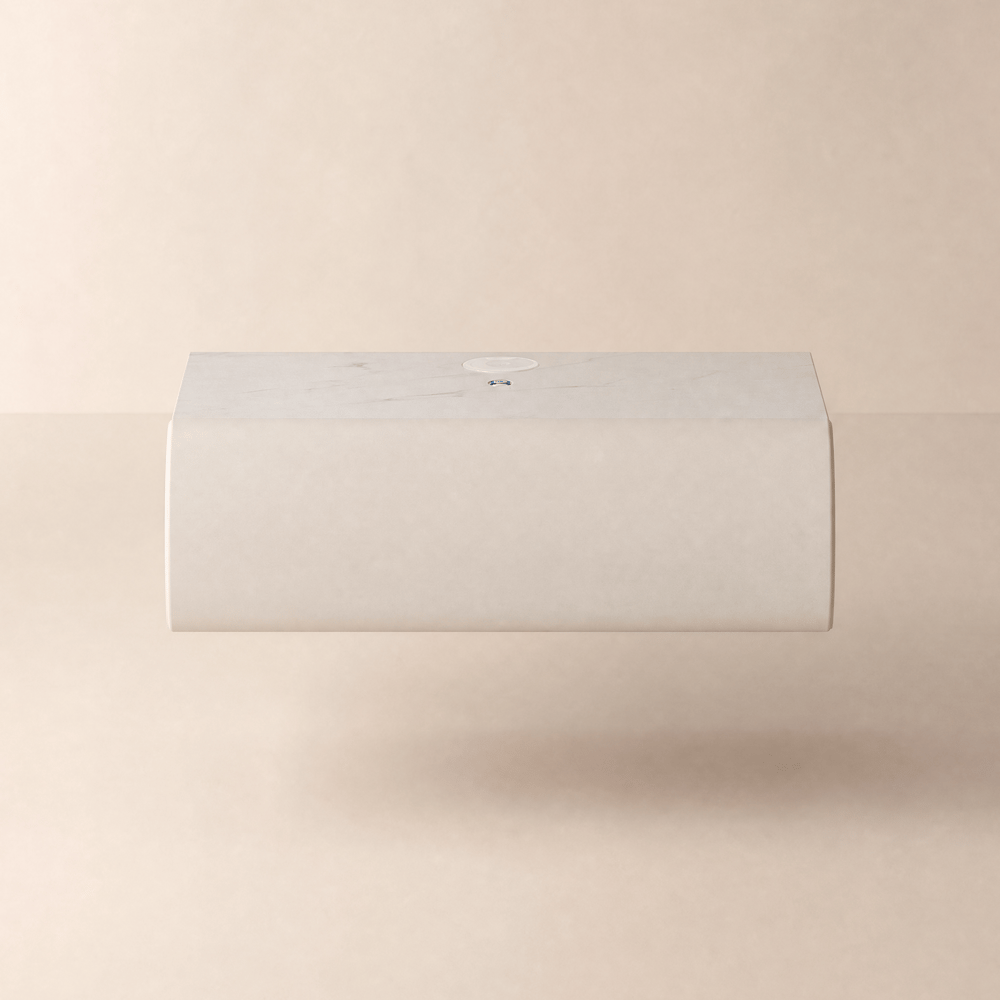 Humply White Faux Leather Floating LED Nightstand with Charging Station window image