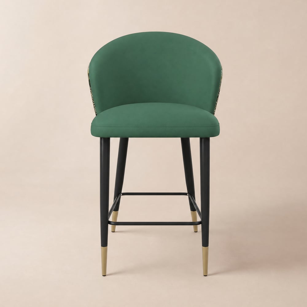 Arcora Green Velvet Counter Stool with Upholstered, 1 Piece window image