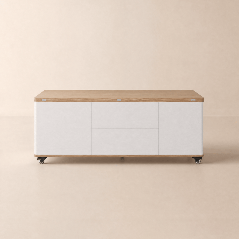 47" Lift-Top Extendable Coffee Table with Drawers & Cabinet window image