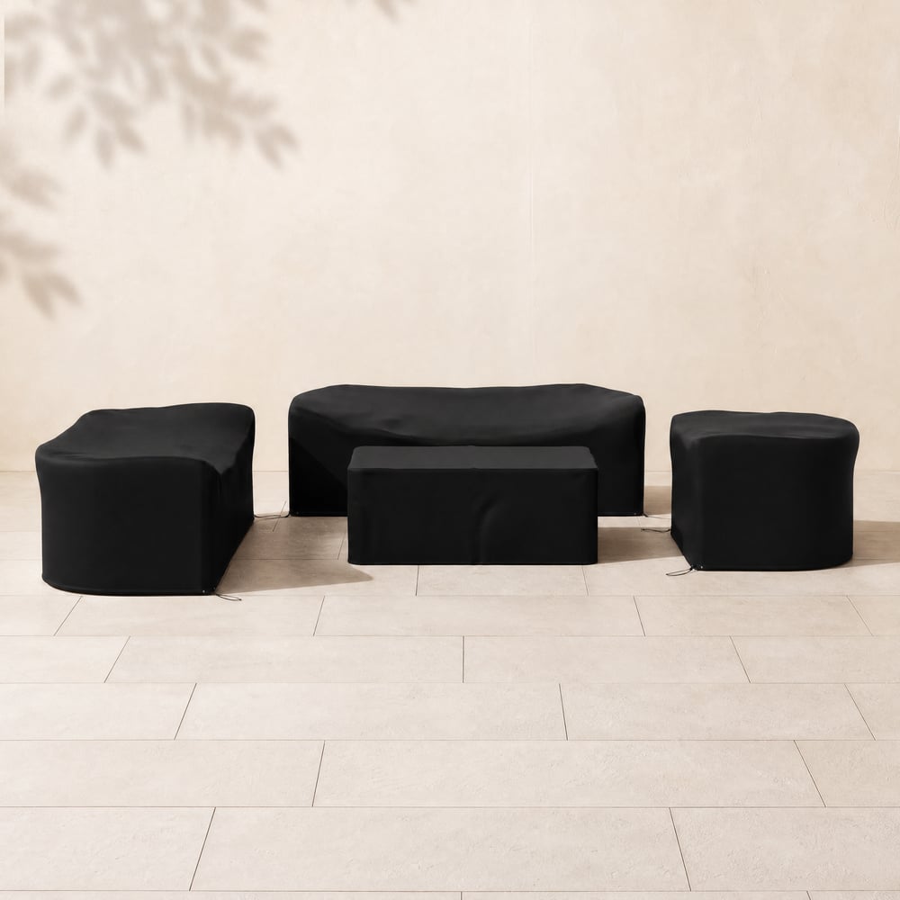 600D Tough Canvas Waterproof Outdoor Patio Furniture Set Covers in Black window image
