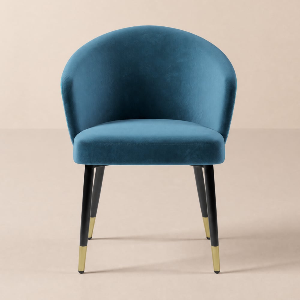 Arcora Blue Velvet Dining Chair with Upholstered, 1 Piece window image