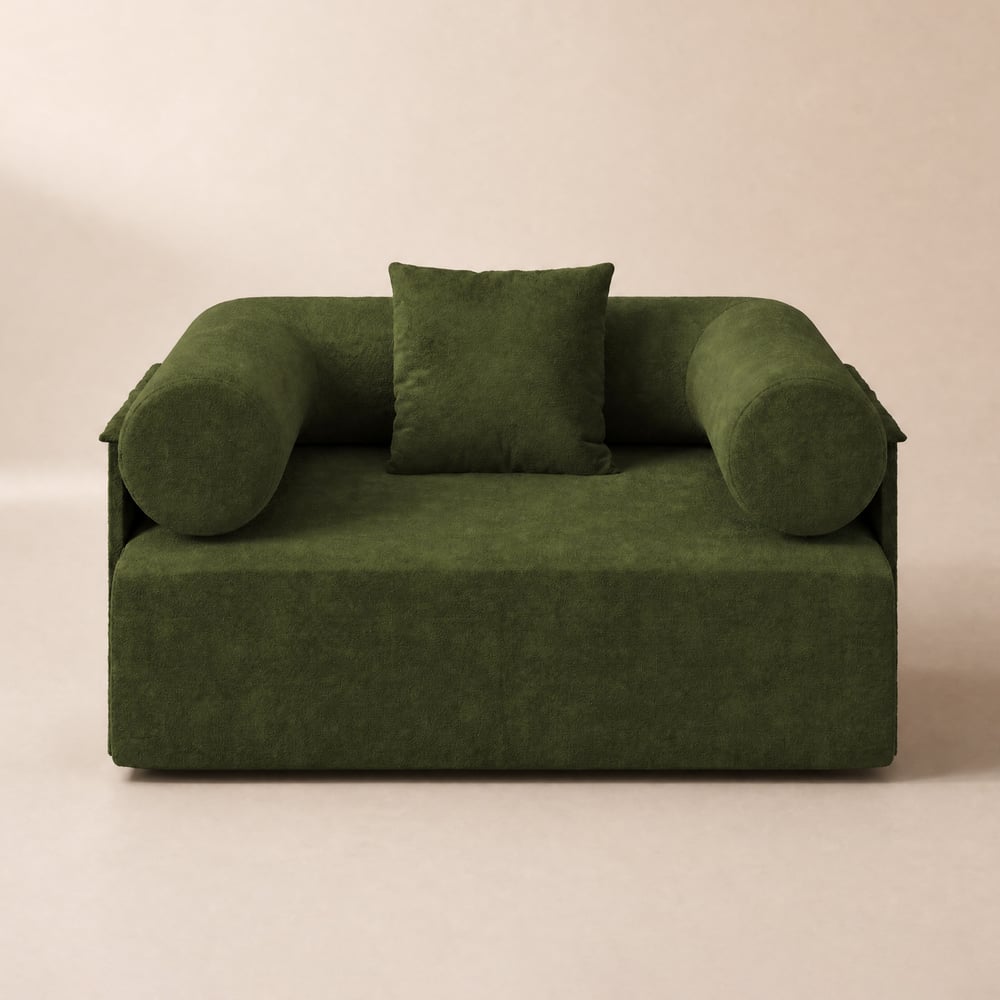Serene Modern Green Velvet Lounge Accent Chair window image