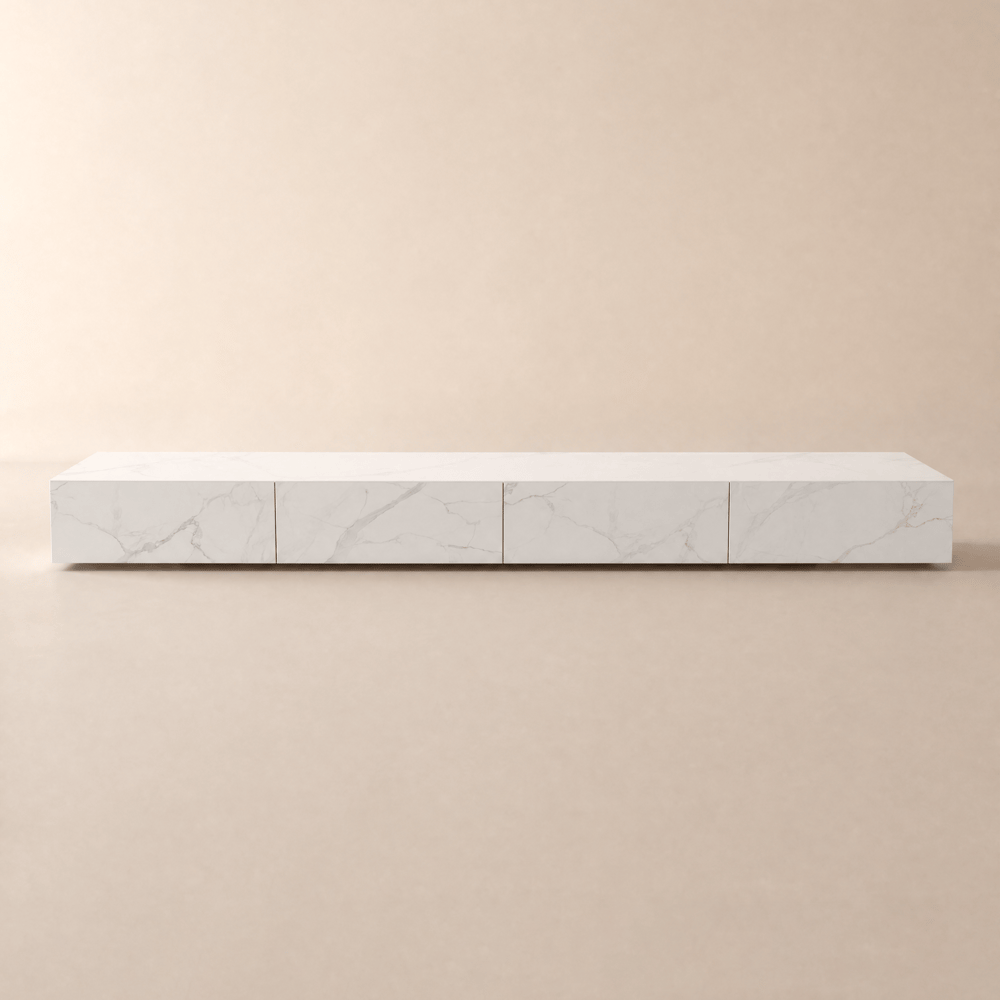 87" Modern Sintered Stone TV Stand with 4 Drawers window image