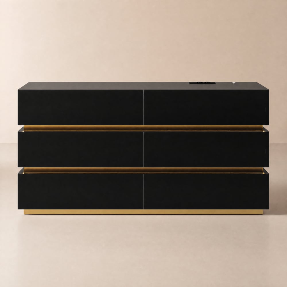 Lumio 150 cm LED 6-Drawer Dresser with Charging Station window image