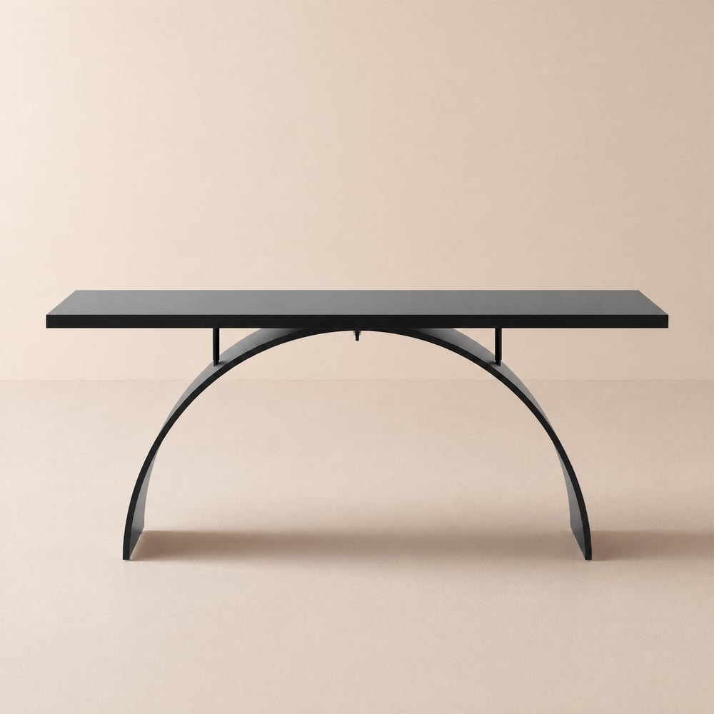 Industrial 180 cm Rectangular Black Wood Desk with Metal Base window image