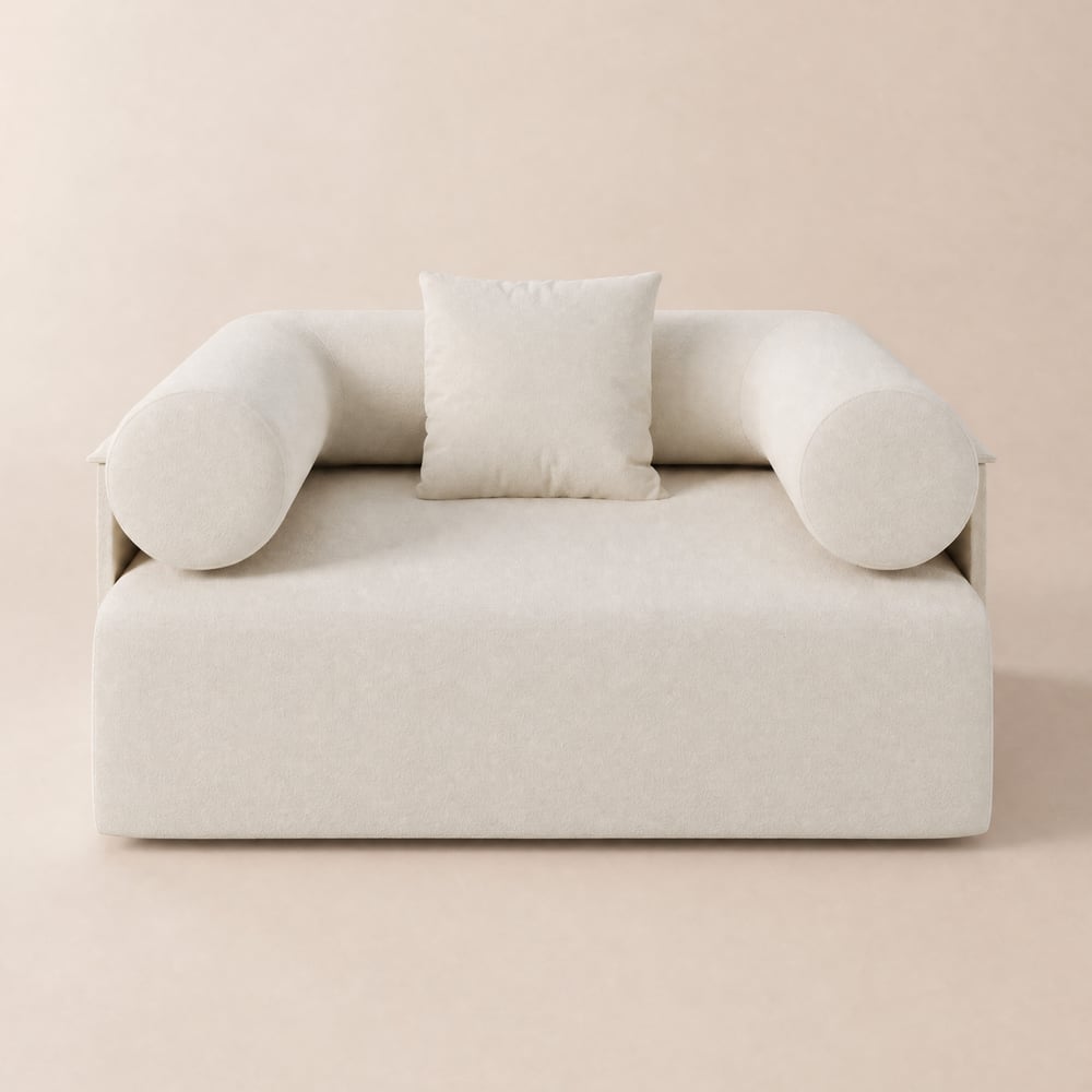 Serene Modern White Velvet Lounge Accent Chair window image