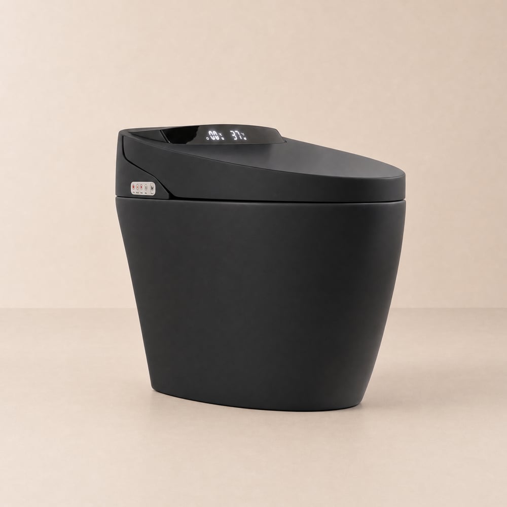 Hynova AX1 Black Automatic Smart Bidet Toilet with Self Cleaning | Heated Seat | Dryer window image