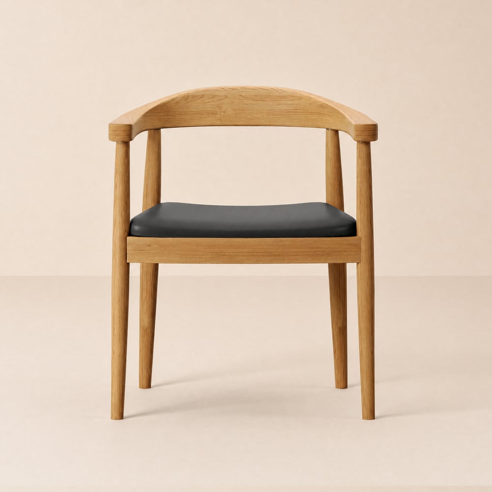 Chaise de salle à manger Acurv avec accoudoir et revêtement en cuir synthétique noyer, 1 unité image de fenêtre