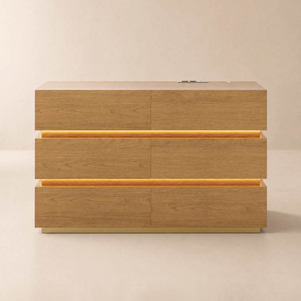 Lumio 47" LED 6-Drawer Dresser with Charging Station window image