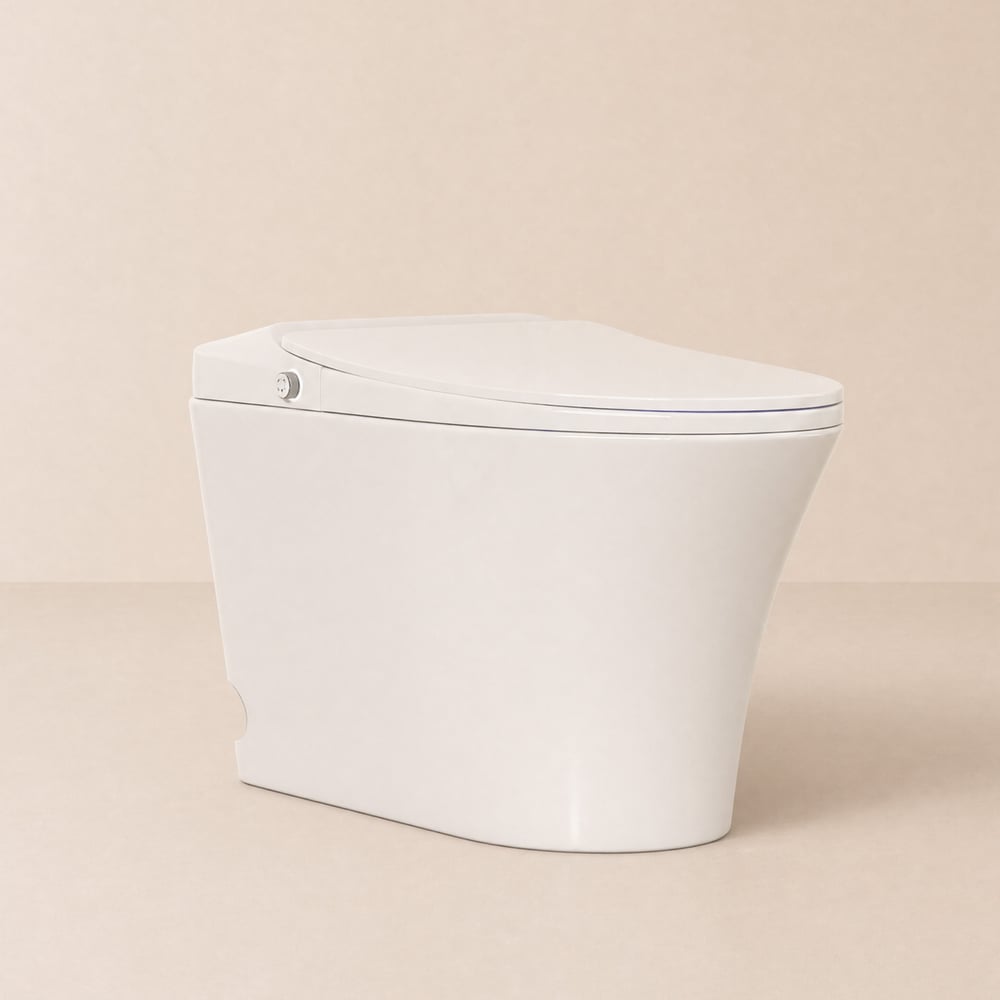 Smart Toilet Modern White Rimless Back To Wall with Dual Flush (3 Star) window image