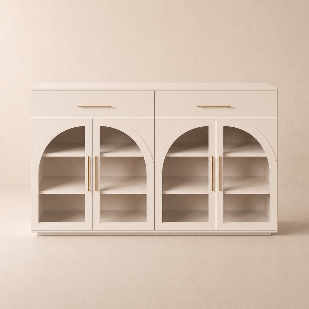 Arune 160 cm Whitewash Wood Sideboard with Storage & LED Lights window image