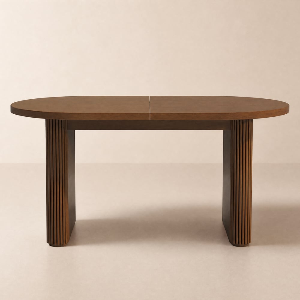Fluve 200 - 240 cm Extendable Oval Walnut Dining Table, Seats 6-8 window image