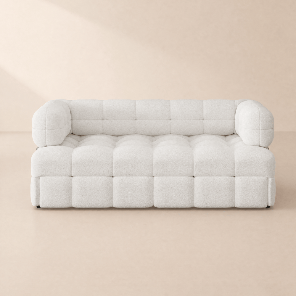 Divano Letto Convertibile in Bouclé 167 cm, 2 Posti Immagine della finestra