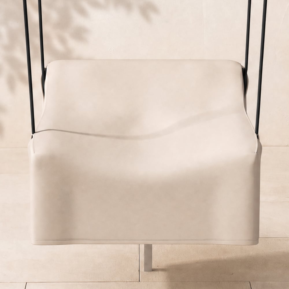 Housses de chaise d'extérieur imperméables en toile résistante Tevara 600D de couleur ivoire image de fenêtre
