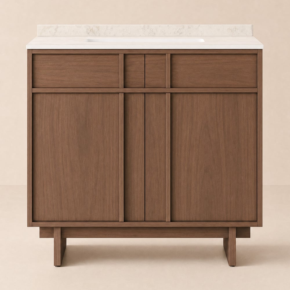 Panvyr 36" Single Bathroom Vanity with Sink and Sintered Stone Top window image