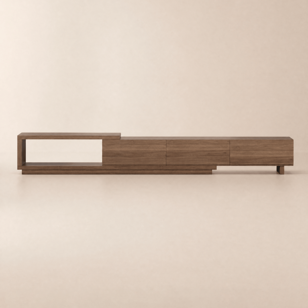 Quoint 180 - 255 cm Extendable TV Unit with 3 Drawers window image
