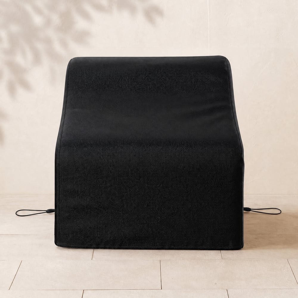 Housse de chaise de patio imperméable et résistante aux intempéries en polyester 600D Noir image de fenêtre