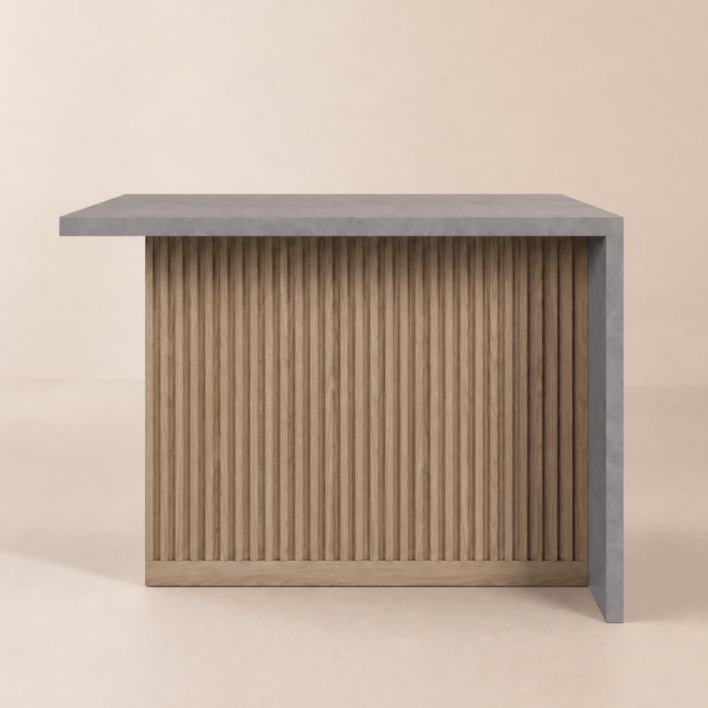 Modern 127 cm Wood Kitchen Island with Storage, Natural & Grey window image