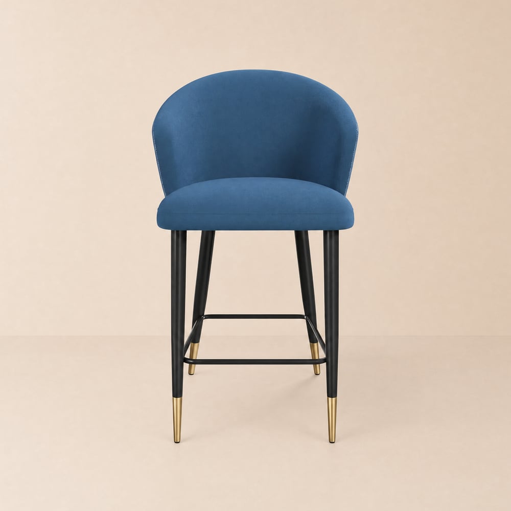 Arcora Blue Velvet Counter Stool with Upholstered, 1 Piece window image