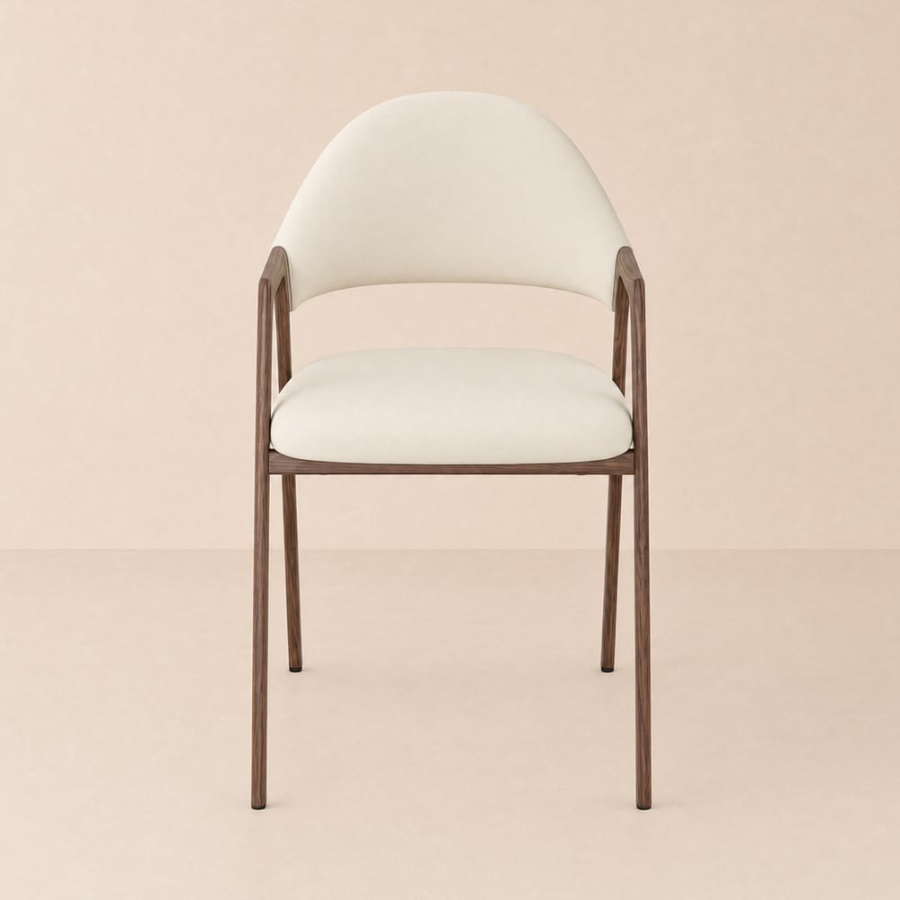 Modern Warm White Linen Dining Chair with Upholstered, 2 Pieces window image