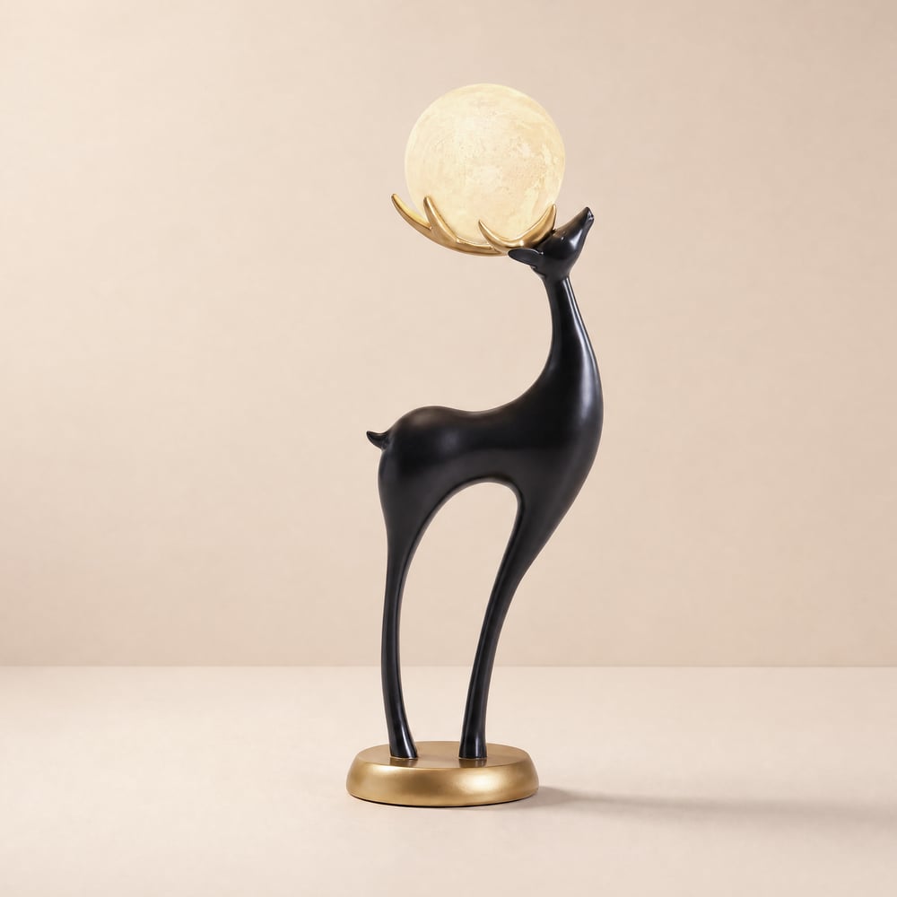 Moderne vloerlamp van kunsthars met afstandsbediening — 760 mm hoog met oplichtende bal Vensterafbeelding