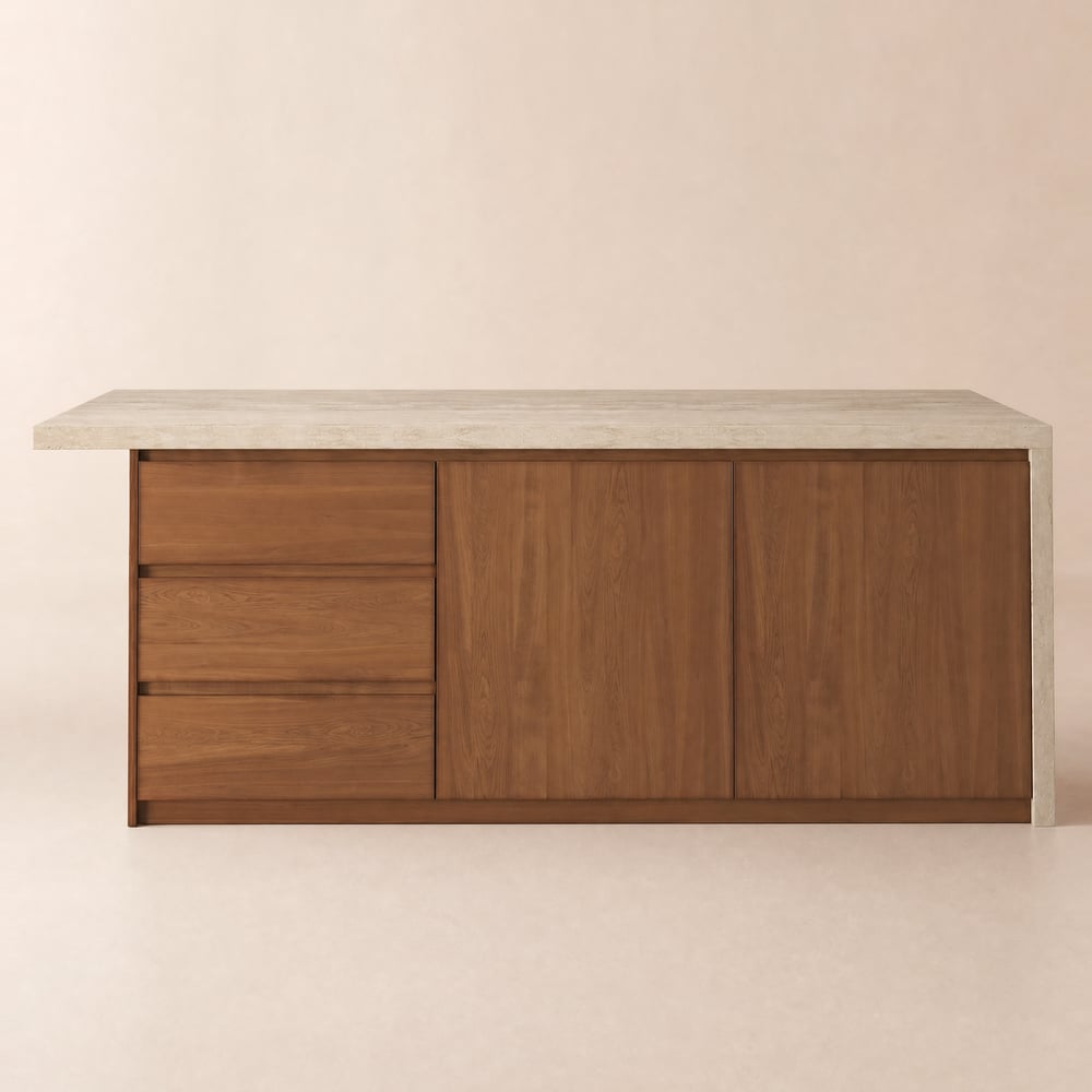Customer Reviews for Modern 183 cm Wood Kitchen Island with Drawers & Cabinets, Walnut