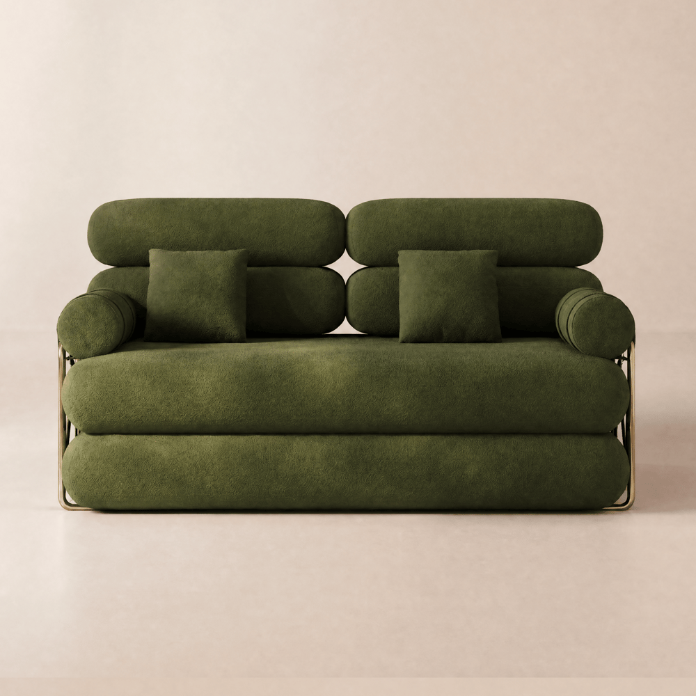 Canapé futon convertible 4-en-1 170 cm 2 places en velours chenille image de fenêtre