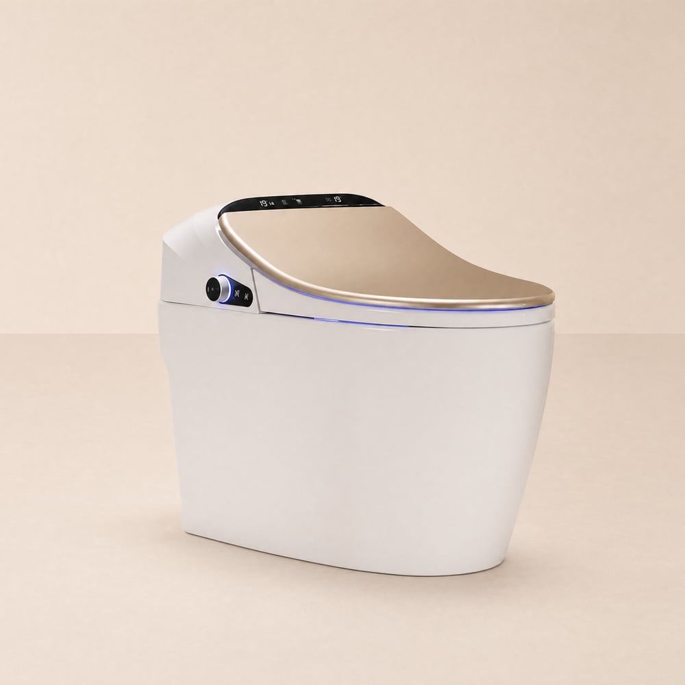 Hynova AX2 Smart Bidet Toilet with Heated Seat & Auto Open/Close Lid, Rose Gold, 1.28 GPF window image